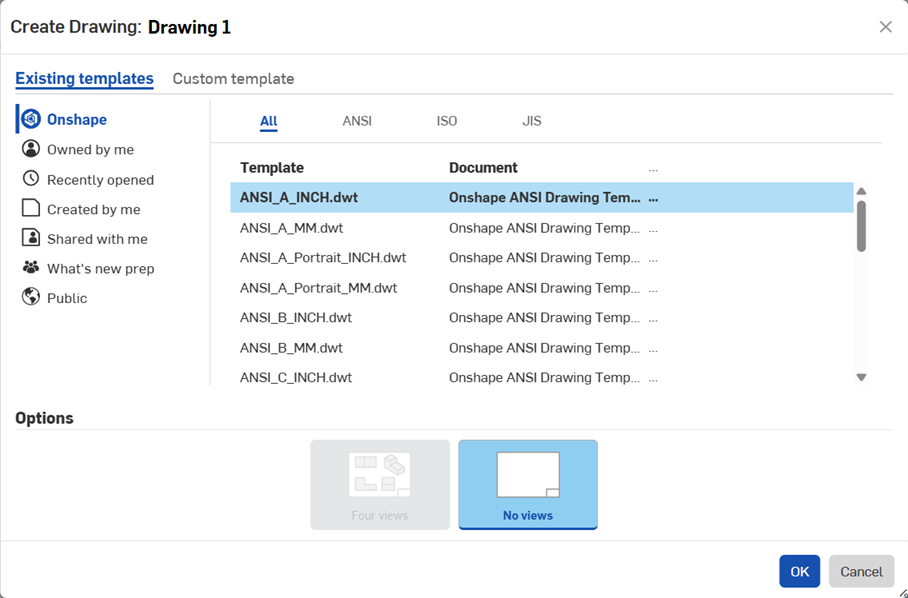example of how to select a template