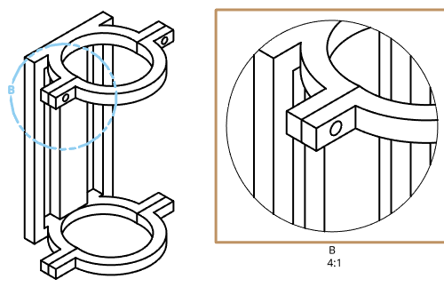 Example of dragging and clicking to place the detail view