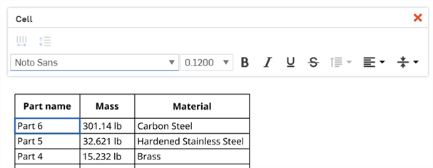 Cell formatting dialog