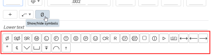 Show or hide symbols