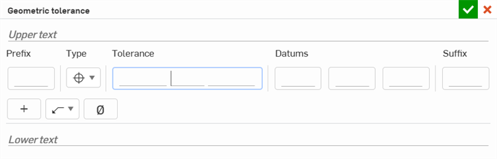 Geometric tolerance dialog