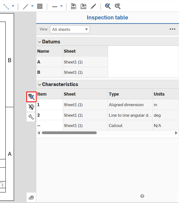 Inspection table flyout