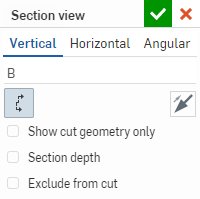 Section view dialog