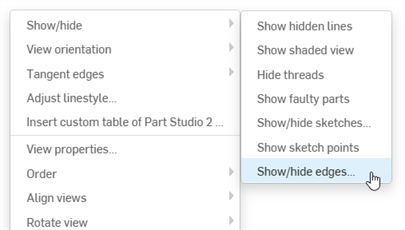 Show/hide edges from the context menu