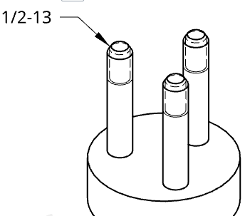 Drawing view of thread and chamfer