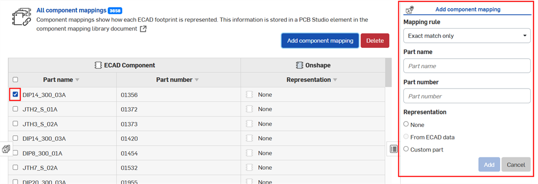 Add component mapping
