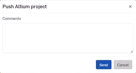 Push Altium project dialog