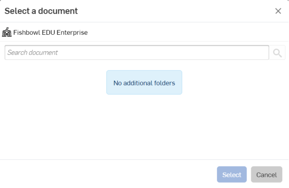 Screenshot of the EDU Select a document dialog
