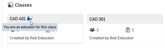 Educator class indicator