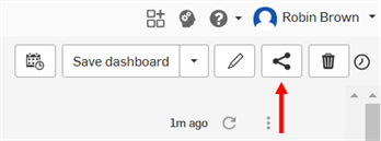 Share icon in the Analytics page menu