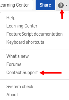 Ways to contact support and access the help menu