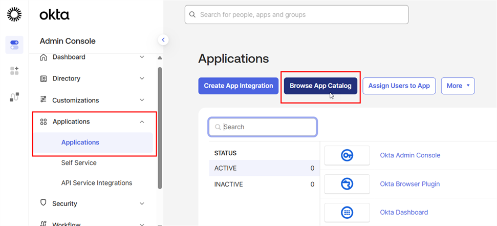Okta: Admin console
