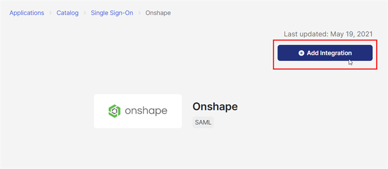 Okta: Add Integration button