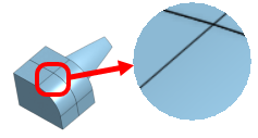 Example of visible tangent edges viewing option