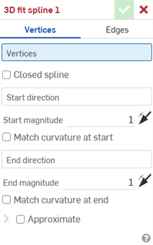 Step 1 for using 3D Fit Spline tool