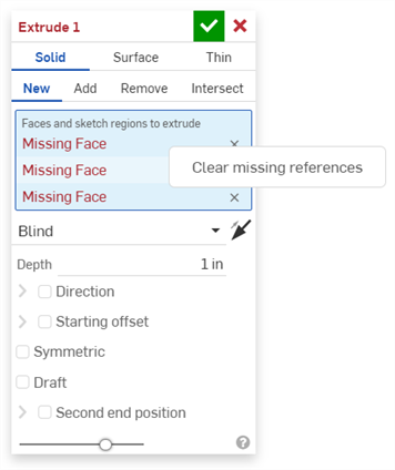 Context menu on missing reference field