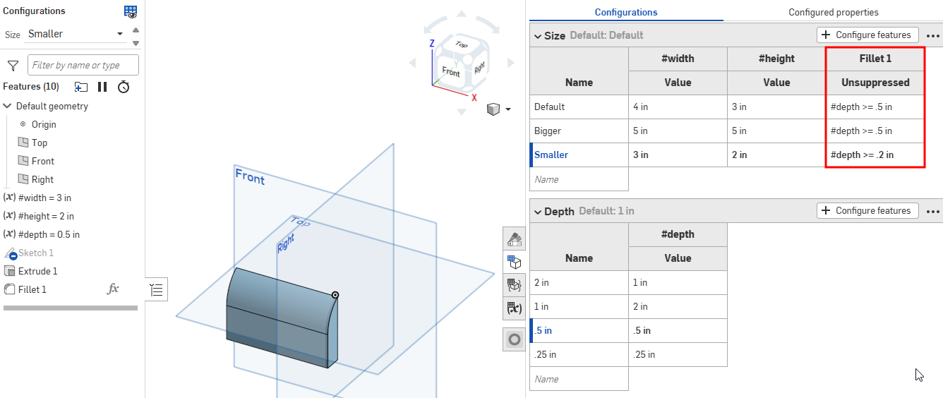 Suppression expression appears in the Configuration panel