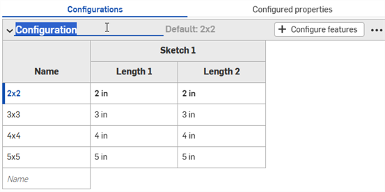 Renaming a configuration input