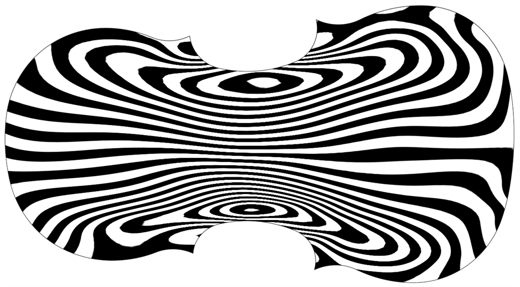 Zebra stripes applied to a constrained surface.