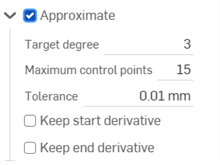 Edit curve dialog: Approximate