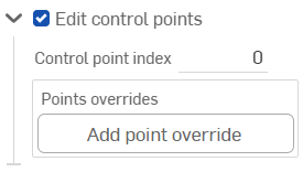 Edit curve dialog: Edit control points