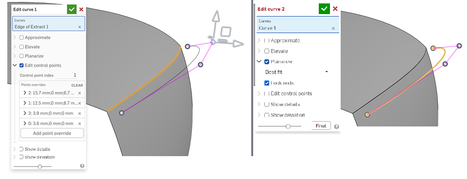 Edit curve hierarchy example