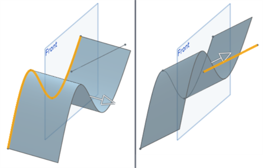 Extrude surface direction example