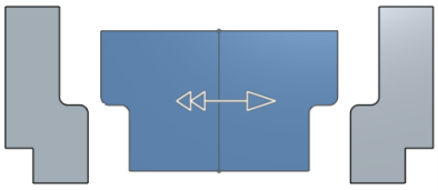 Example showing the direction arrows of the extrude