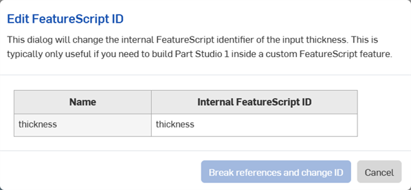 Edit FeatureScript ID