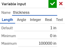 Creating an input variable