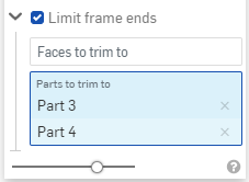 Limit frame ends in the dialog