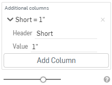 Example entering the column header name of the additional profile, and the value