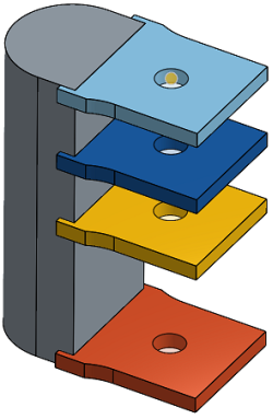 Example of a simple hole with Through set as the termination condition and all four plates selected