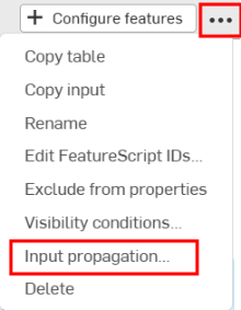 Screenshot of Input propagation option outlined in red in the context menu