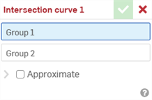 Intersection curve dialog