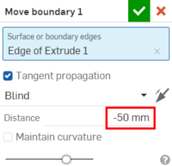 Move boundary dialog box with Distance field pointed to