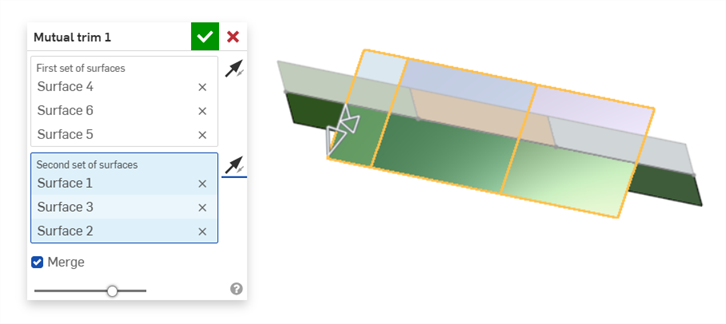 Mutual trim: Keeping the opposite sides of both sets of surfaces