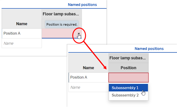 Adding Named positions from a subassembly into a top level Assembly