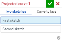 Projected curve dialog