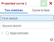 Projected curve dialog