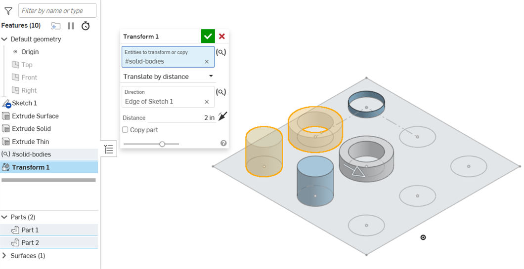 Fillet location specified by query variable