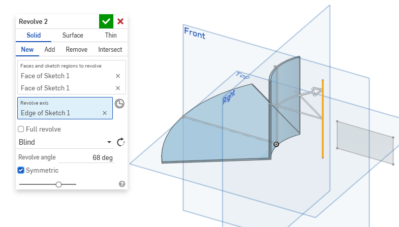 Symmetric blind revolve example