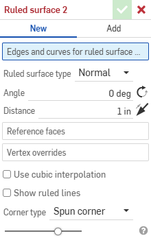 Ruled surface dialog