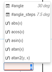 Example of Variable Autofill Feature showing the list of available variables