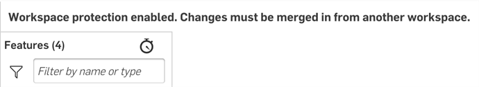 In-document warning that the workspace is protected, and changes must be made in another workspace.
