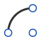 Center point arc tool icon
