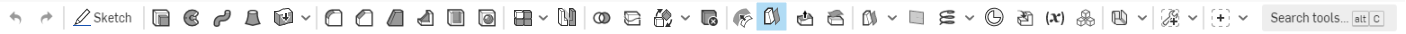 Feature toolbar with Offset Surface feature icon highlighted