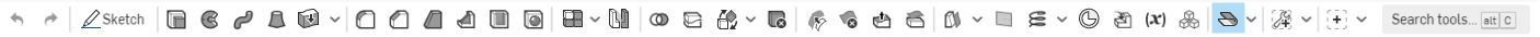 Feature toolbar with Sheet Metal Flange feature icon highlighted
