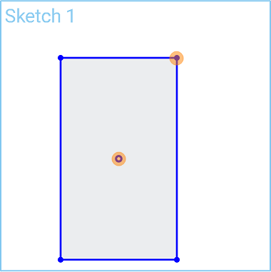 Example of Center Point Rectangle tool in use