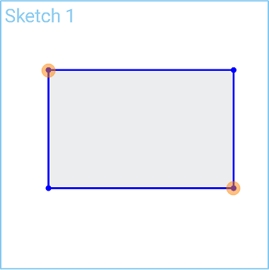 Example of Corner Rectangle tool in use